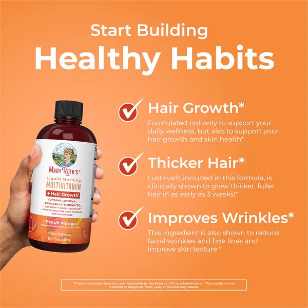 MULTIVITAMINICO LIQUIDO MATUTINO MARY RUTHS + Crecimiento del cabello