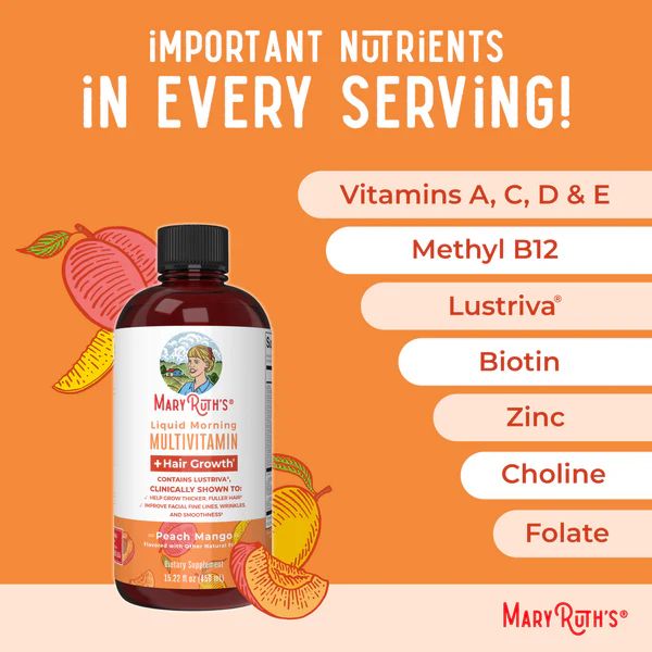 MULTIVITAMINICO LIQUIDO MATUTINO MARY RUTHS + Crecimiento del cabello