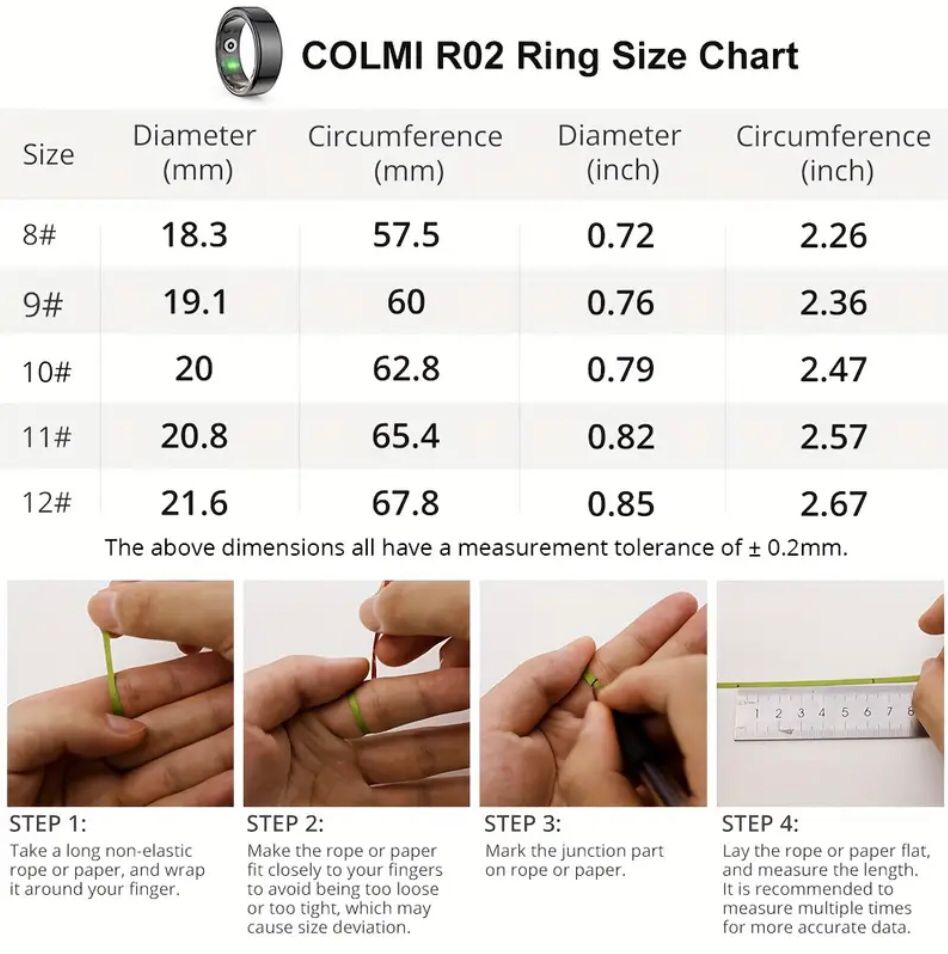 ANILLO INTELIGENTE COLMI MONITOR DE FITNESS