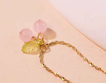 COLLAR DE CEREZAS ROSA
