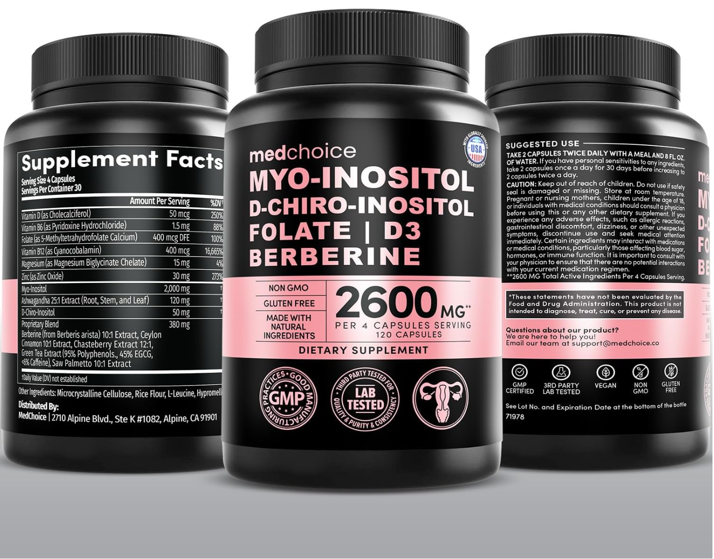 MYO-INOSITOL D-CHIRO-INOSITOL FOLATE | D3 BERBERINE