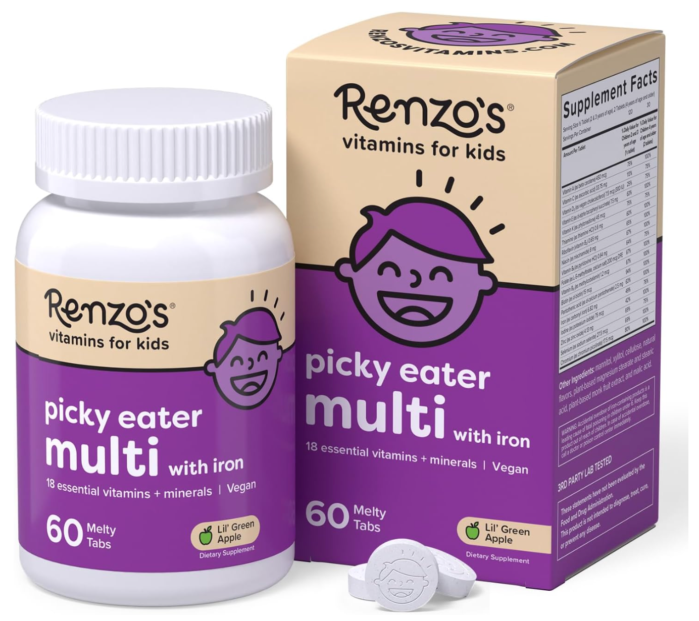 Renzo's vitamins for kids " picky eater multi with iron