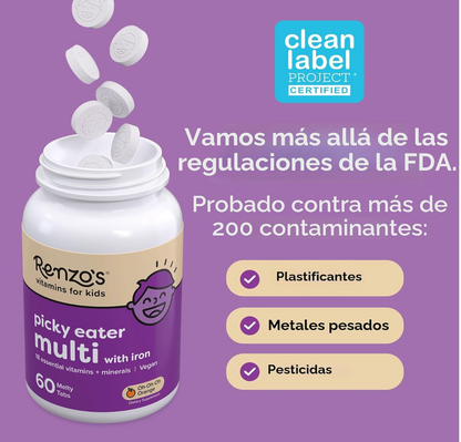Renzo's vitamins for kids " picky eater multi with iron