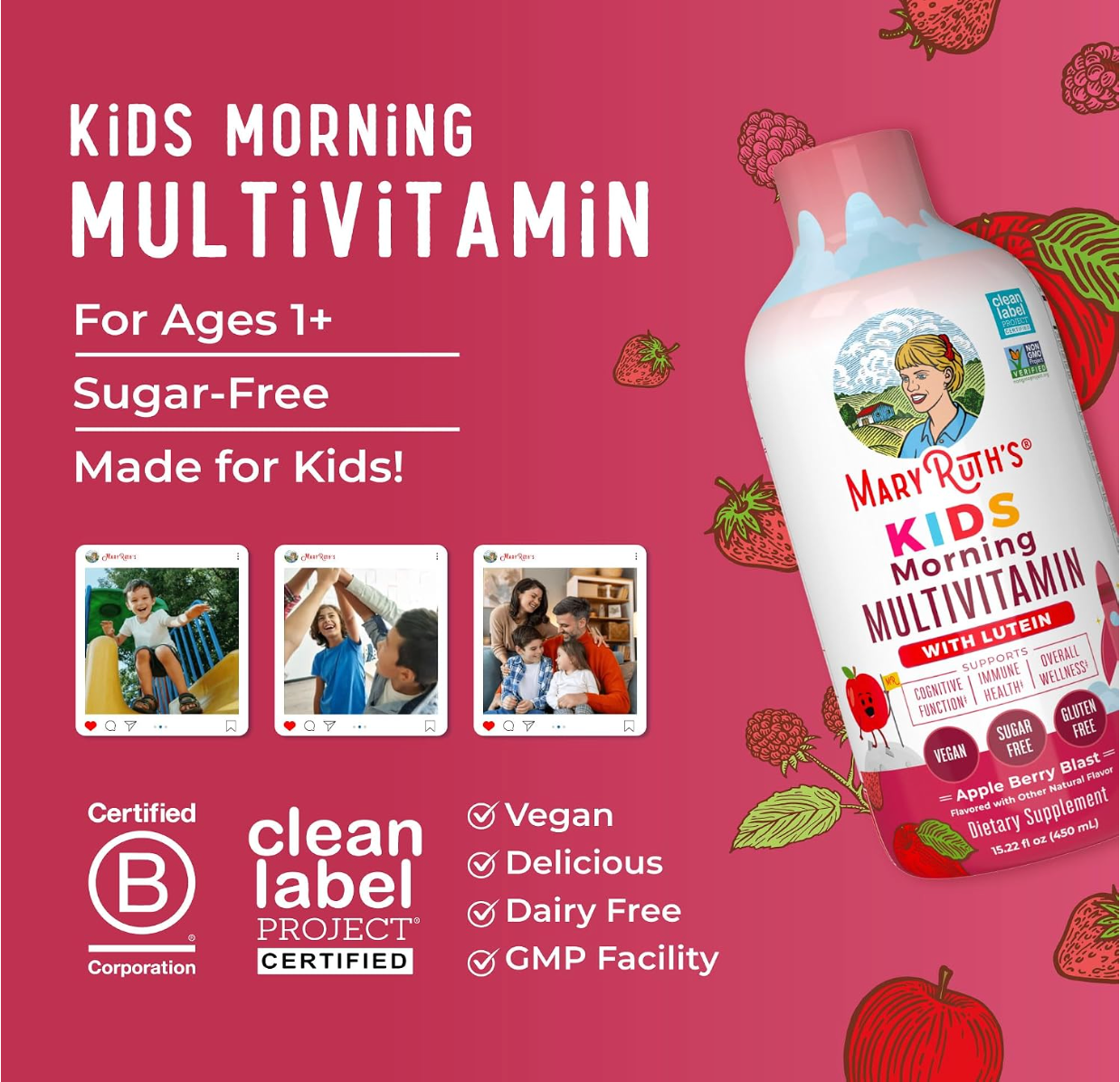 MARY RUTH'S KIDS Multivitamínico matutino con luteína